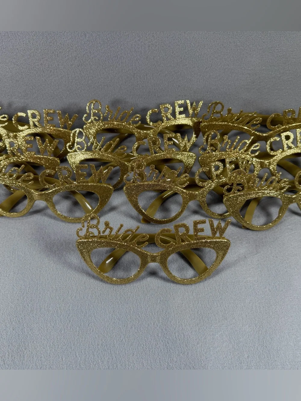 Bride Crew Gold Glitter Party Sunglasses Set of 10